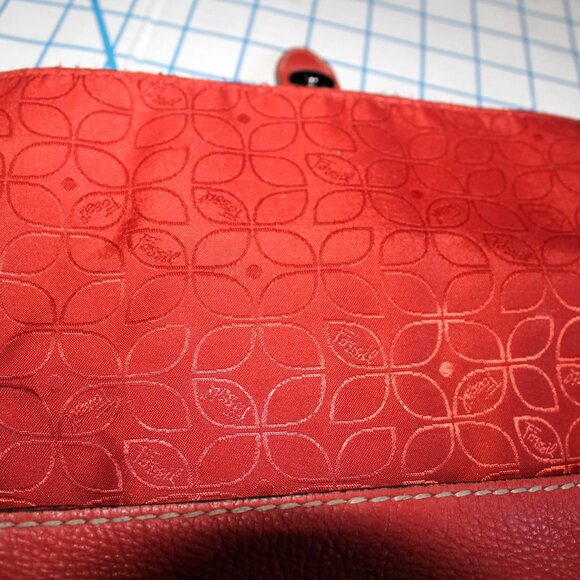 Fossil Pebbled Leather Shoulder Crossbody Messenger Bag, Salmon Pink, Very Nice! - Picture 4 of 7